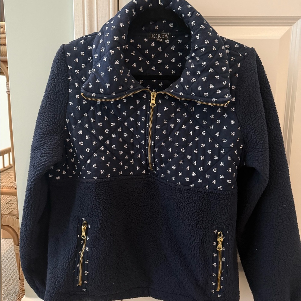 J. Crew Navy Floral Jacket